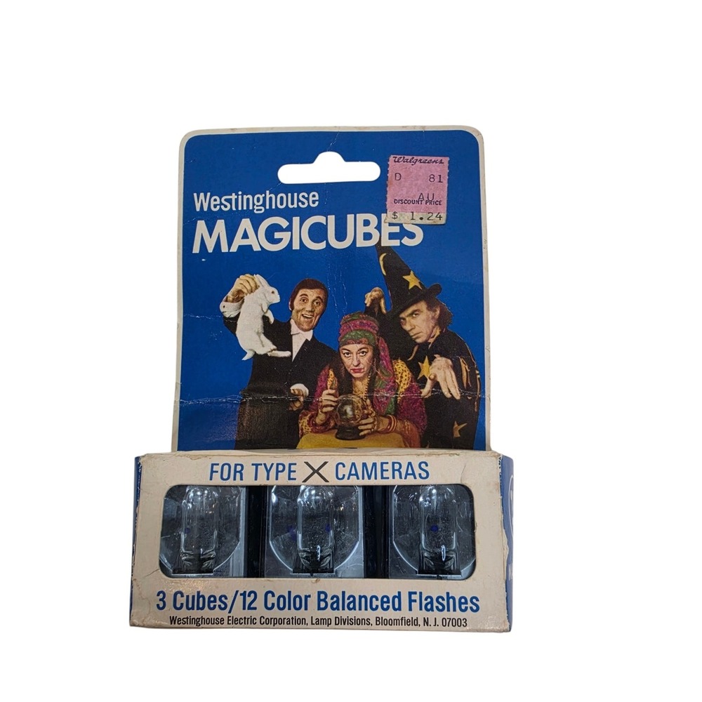 Vintage Westinghouse Magicubes 3 Flash Cubes For Kodak X Cameras Color Balanced